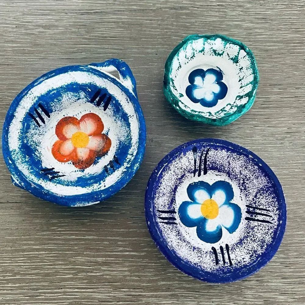 Mexican Pottery Handmade Nesting Bowls Decor Set